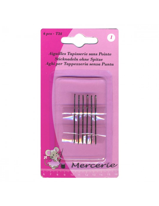 Lot de 6 aiguilles à tapisserie sans pointe T24