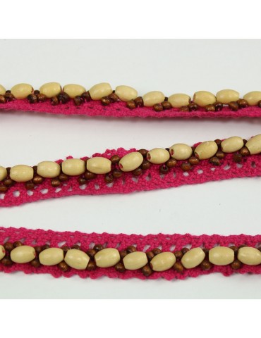 Galon perles pailletés  beige