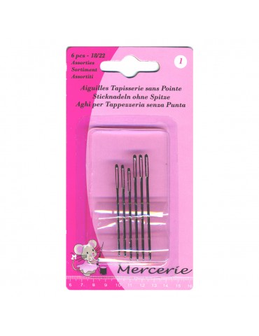 Lot de 6 aiguilles à tapisserie sans pointe 18/22