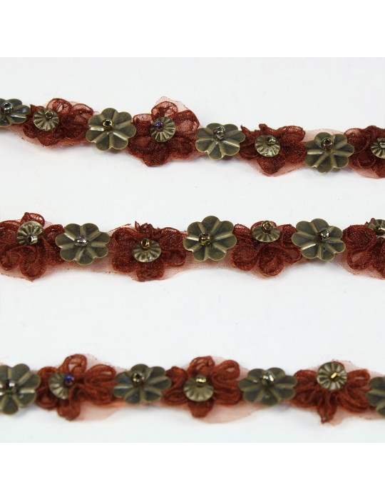 Galon perles pailletés  violet