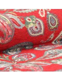 Tissu jacquard rouge