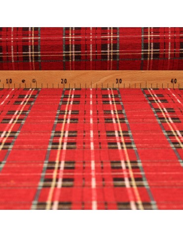 Tissu jacquard rouge