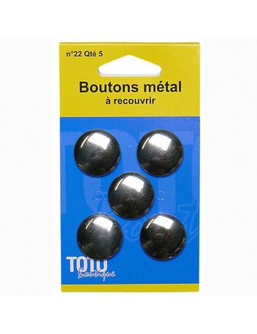 Boutons métal à recouvrir 22 mm