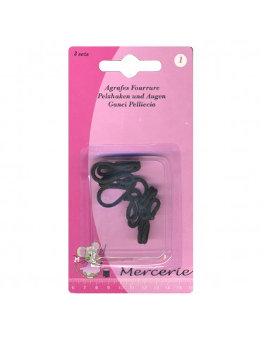 Lot de 3 agrafes fourrure