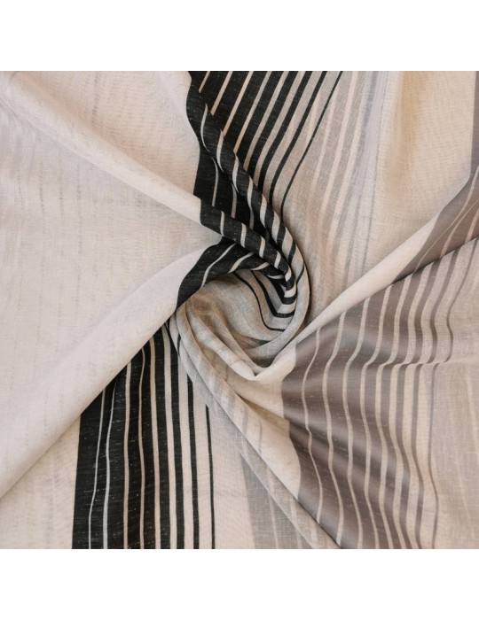 Tissu voilage rayures noir