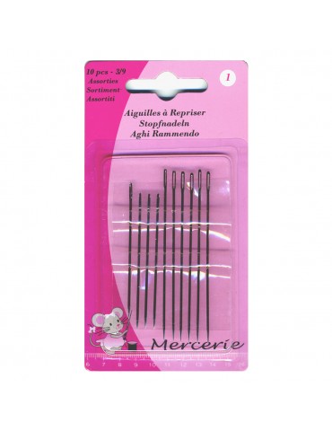 Lot de 10 aiguilles à repriser 3/9