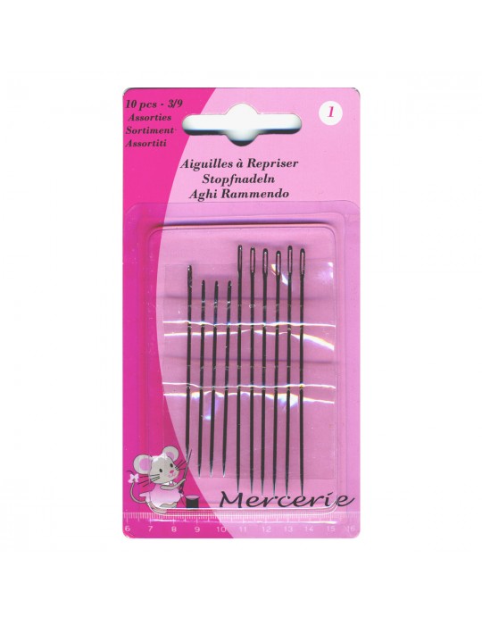 Lot de 10 aiguilles à repriser 3/9