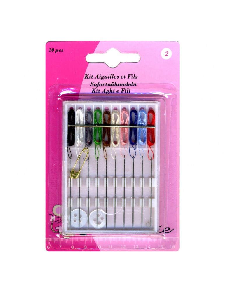Kit de 10 aiguilles enfilées Kit de 10 aiguilles enfilées
