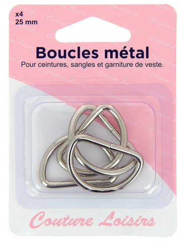 Boucles métal forme D 25 mm