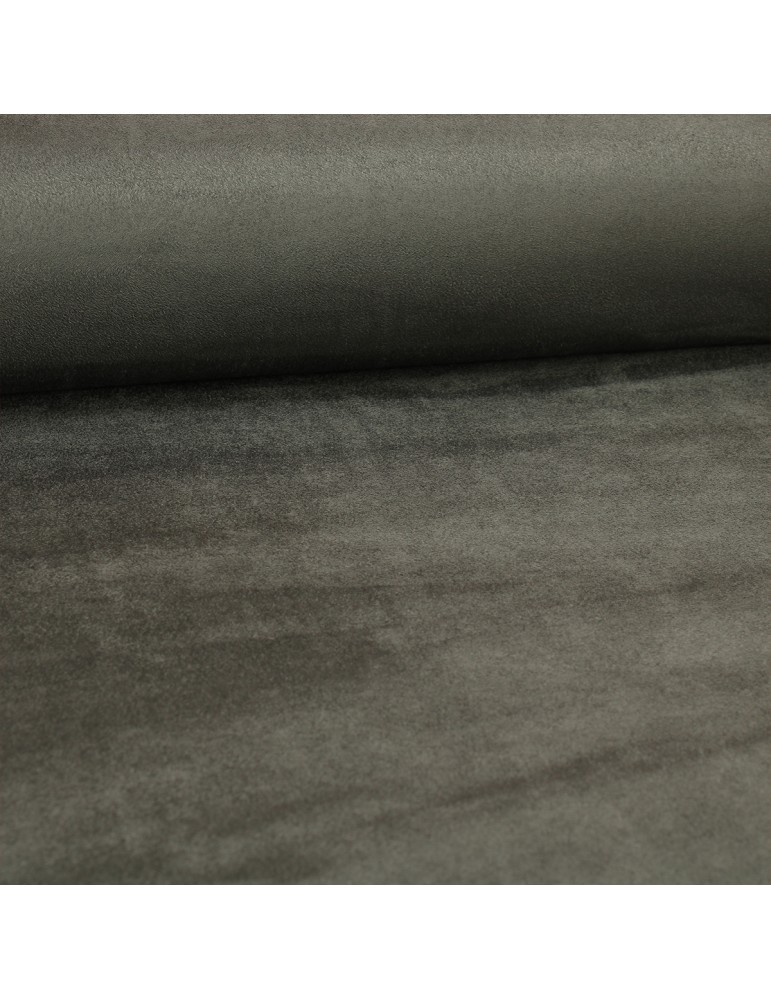 Tissu d'ameublement antitaches / obscurcissant effet velours gris