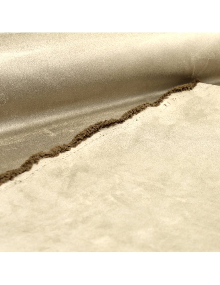 Tissu antitaches / obscurcissant effet velours beige