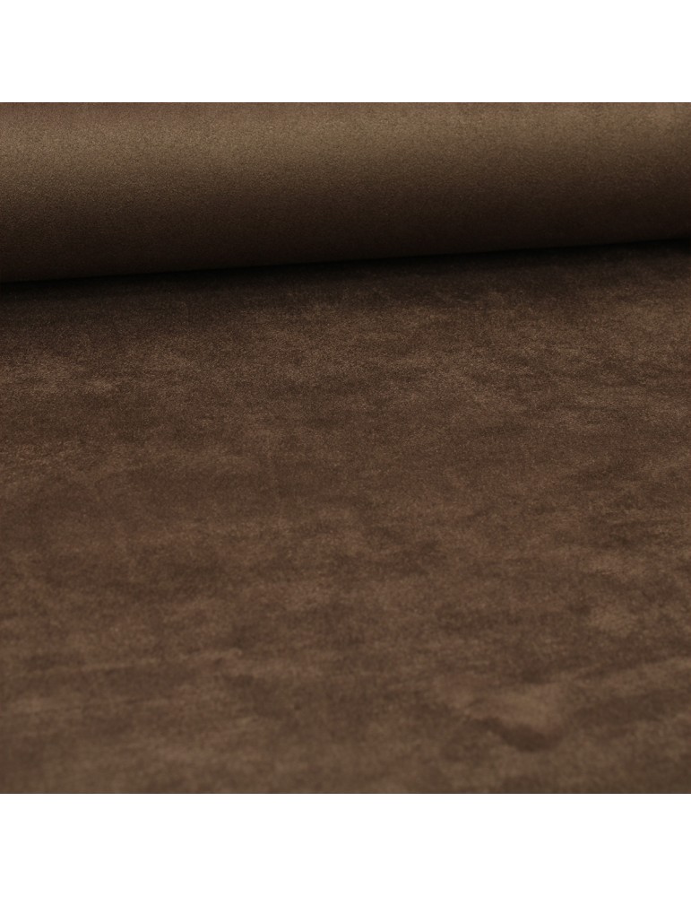 Tissu antitaches / obscurcissant effet velours marron