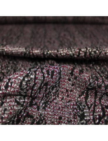 Tissu jersey aspect métallisé  rouge