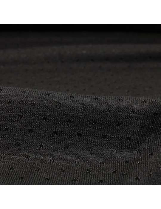 Tissu jersey polyester incrustation métallique noir