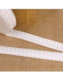 Biais replié étoiles 20 mm blanc Biais replié étoiles 20 mm blanc