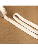 Biais replié motifs 20 mm blanc