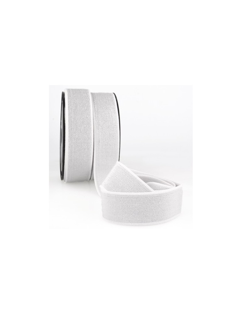 Ruban élastique métal 40 mm blanc Ruban élastique métal 40 mm blanc