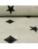 Tissu lainage étoiles blanc
