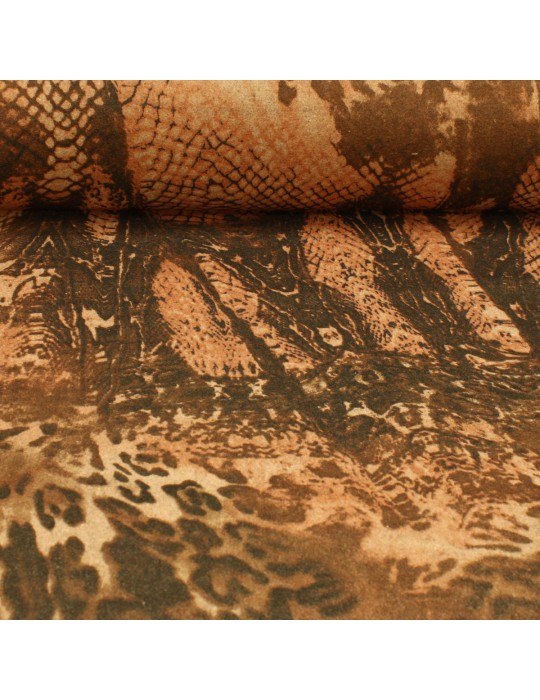 Tissu lainage serpent  marron
