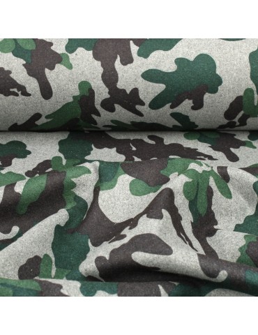 Tissu lainage camouflage gris
