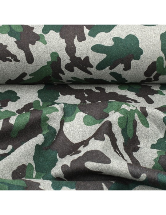 Tissu lainage camouflage gris