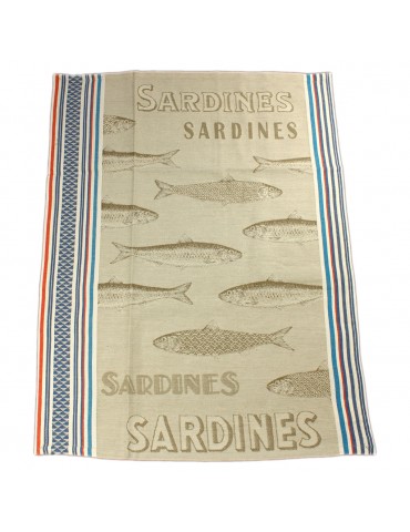 Torchon jacquard coton beige