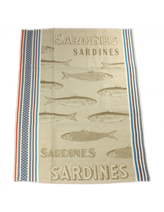 Torchon jacquard coton beige