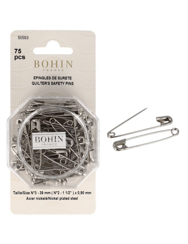 Épingles de sûreté nickel n°3 75 pcs Épingles de sûreté nickel n°3 75 pcs