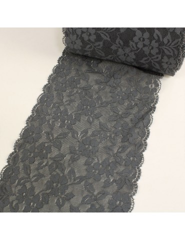 Dentelle élastique 165 mm gris