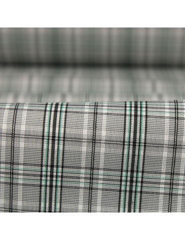 Tissu bengaline imprimé  carreaux écossais vert