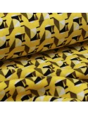Tissu viscose imprimé jaune