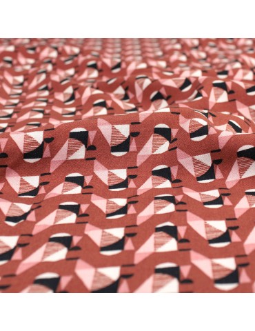 Tissu viscose imprimé rose