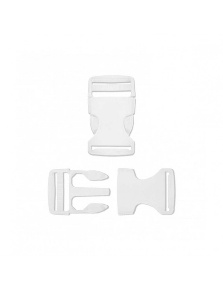 Lot de 2 boucles anti-glisse 25 mm blanc Lot de 2 boucles anti-glisse 25 mm blanc