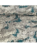Tissu bachette imprimé arbres bleu canard 100 % coton 140 cm Tissu bachette imprimé arbres bleu canard 100 % coton 140 cm