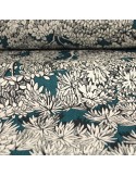 Tissu bachette imprimé arbres bleu canard 100 % coton 140 cm Tissu bachette imprimé arbres bleu canard 100 % coton 140 cm