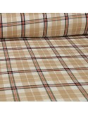 Tissu viscose à quadrillage beige Tissu viscose à quadrillage beige