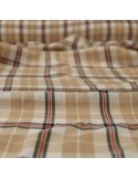 Tissu viscose à quadrillage beige Tissu viscose à quadrillage beige