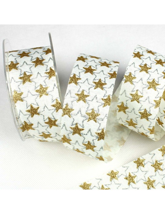 Ruban étoiles de noël doré