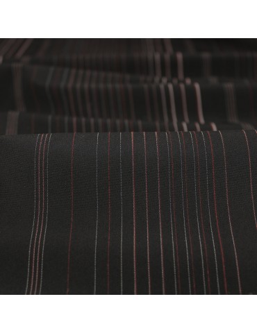 Coupon d'habillement polyester/élasthanne rayures colorées noir