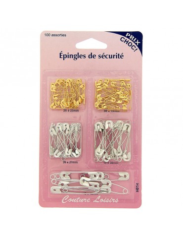 Assortiment de 100 épingles à nourrice