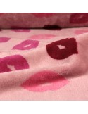 Tissu polaire imprimé double face bisous rose Tissu polaire imprimé double face bisous rose