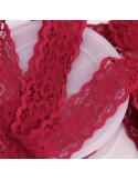 Dentelle florale élastique 25 mm  rouge