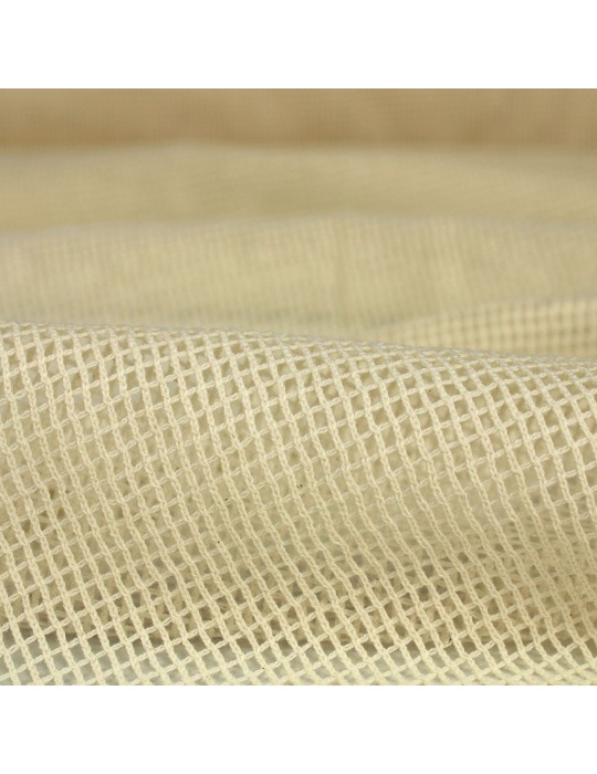 Tissu filet maille 100 % coton blanc