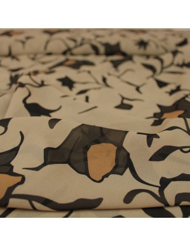 Tissu mousseline imprimé beige