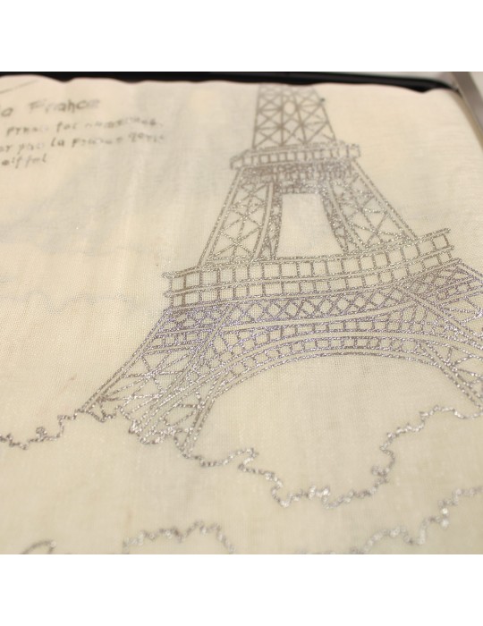 Rideau voilage imprimé prêt à poser blanc