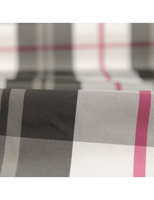 Tissu taffetas carreaux écossais rose