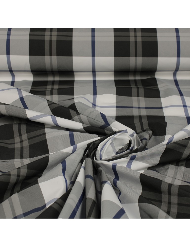 Tissu taffetas carreaux écossais bleu Tissu taffetas carreaux écossais bleu