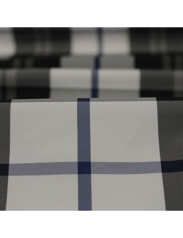 Tissu taffetas carreaux écossais bleu