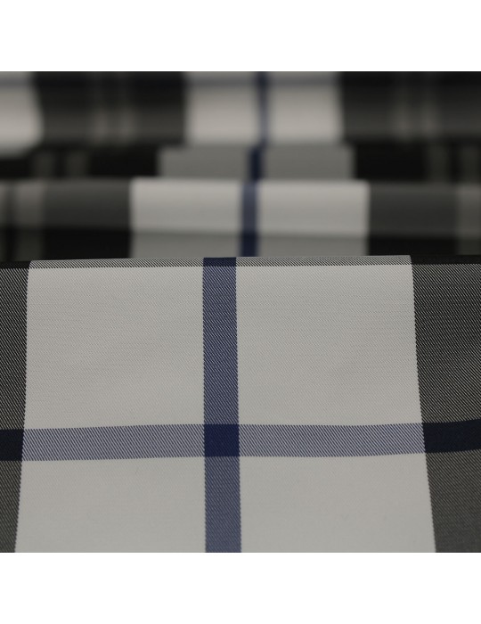 Tissu taffetas carreaux écossais bleu