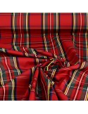 Tissu taffetas carreaux écossais rouge